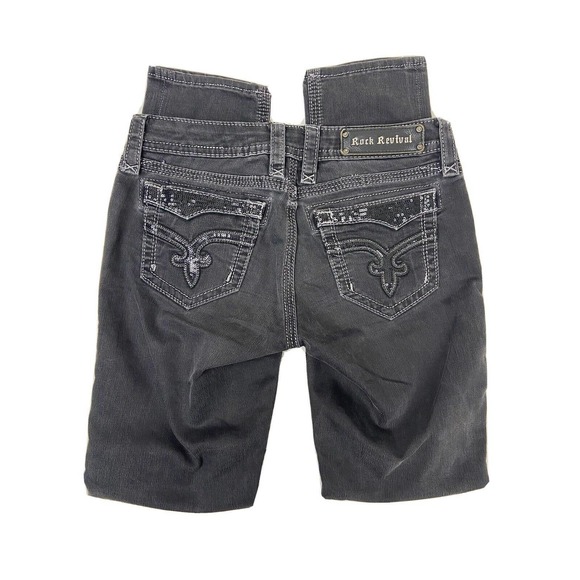 Rock Revival Jeans 27 Vivian Easy Skinny Black Bling Sequin Accent EUC Fast Ship - Picture 1 of 16